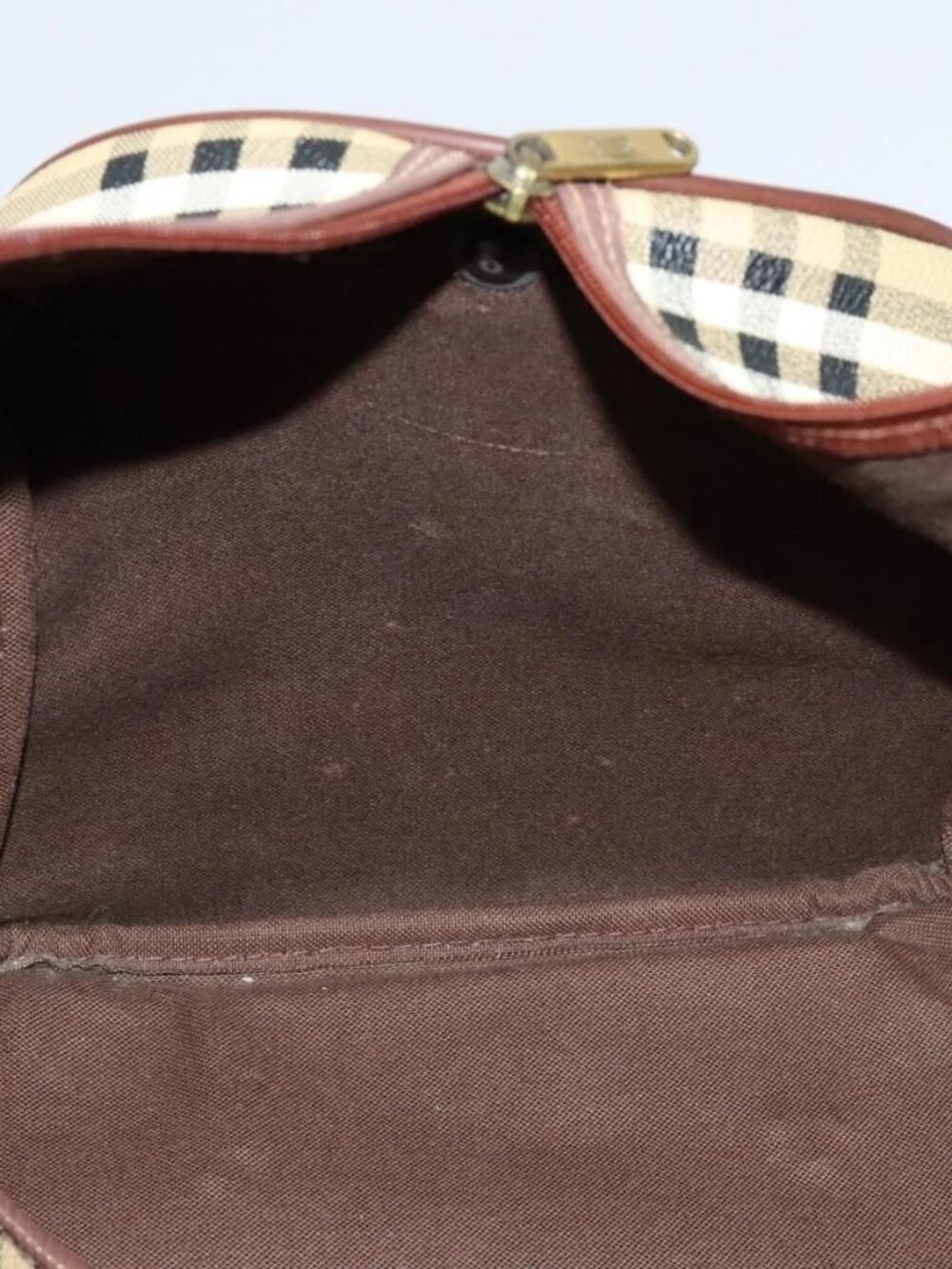 Burberrys Nova Check Boston Bag PVC Leather 2way Beige Auth ac3563 - Picture 11 of 16